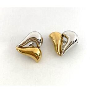 Monet Clips Clip Ons Earrings Gold Tone Silver Tone Vintage